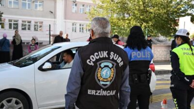 Erzincan’da Ziya Gökalp İlkokulu çevresinde Güvenli Okul Önleri Uygulaması kapsamında