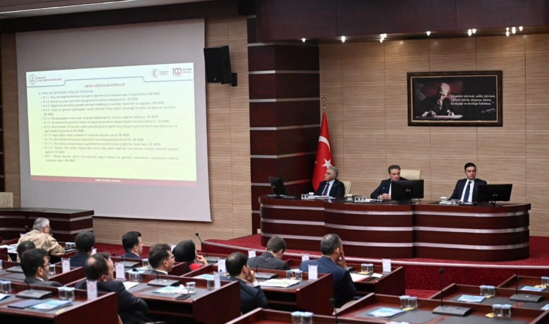 Erzurum Valisi Aydın Baruş başkanlığında gerçekleştirilen “İl Eğitim Güvenliği Yürütme