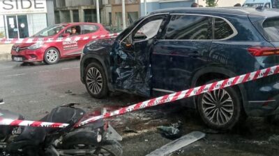 Esenyurt’ta meydana gelen trafik kazasında, motosiklet ile otomobil çarpıştı ve