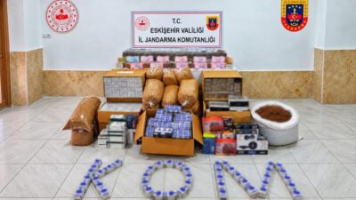 Eskişehir’de jandarma ekipleri tarafından gerçekleştirilen operasyonda on binlerce kaçak sigara