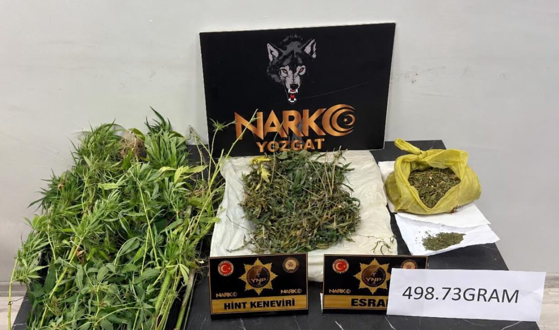 Yozgat Narkotik ve Yerköy Narkotik ekiplerince düzenlenen ortak uyuşturucu operasyonunda,