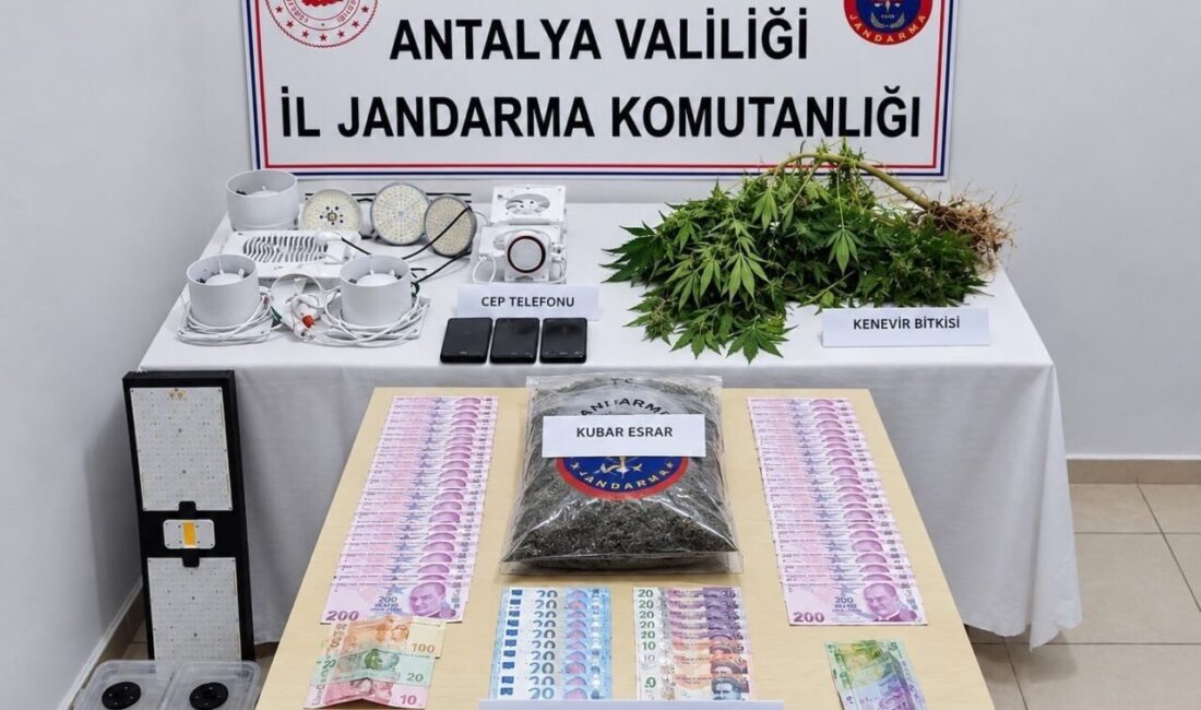 Manavgat ilçesinde jandarma tarafından gerçekleştirilen bir operasyonda bir kişi evinde
