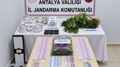 Manavgat ilçesinde jandarma tarafından gerçekleştirilen bir operasyonda bir kişi evinde