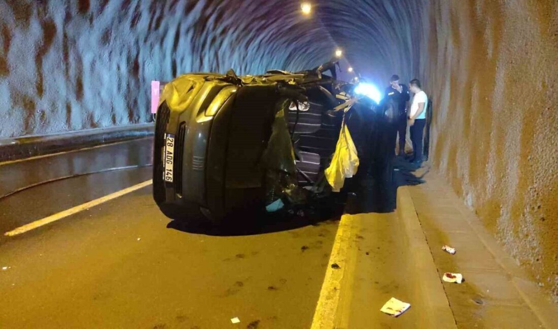 Eynesil ilçesindeki bir tünelde meydana gelen trafik kazasında hafif ticari