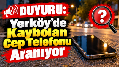 Yerköy ilçe merkezinde bir vatandaşa ait cep telefonu kaybolmuştur. Telefonu