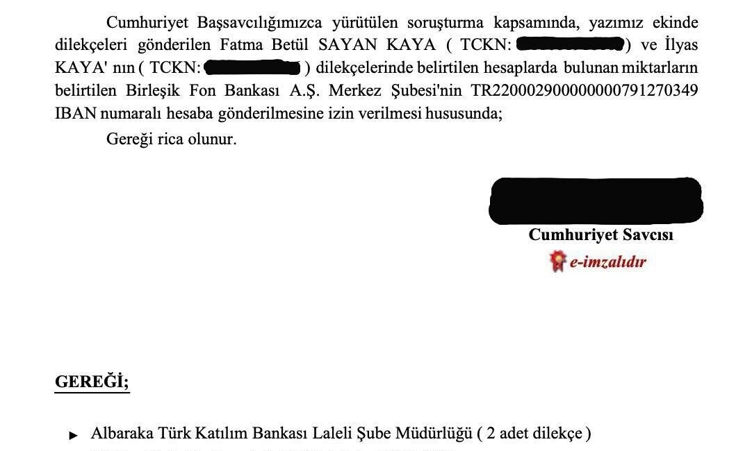İstanbul Cumhuriyet Başsavcılığı, Aklama Suçları Soruşturma Bürosu tarafından yürütülen fon