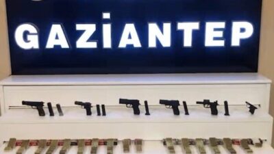 Gaziantep’te polis ekiplerince birer adrese yapılan operasyonda 4 adet ruhsatsız
