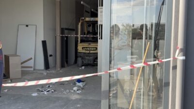 Gaziantep’in Şahinbey ilçesinde, yapı malzemeleri satılan bir iş yerinde meydana