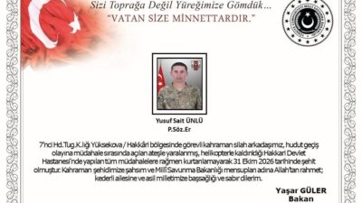 Hakkari Yüksekova’da hudut geçiş olayına müdahale sırasında açılan ateşle yaralanan