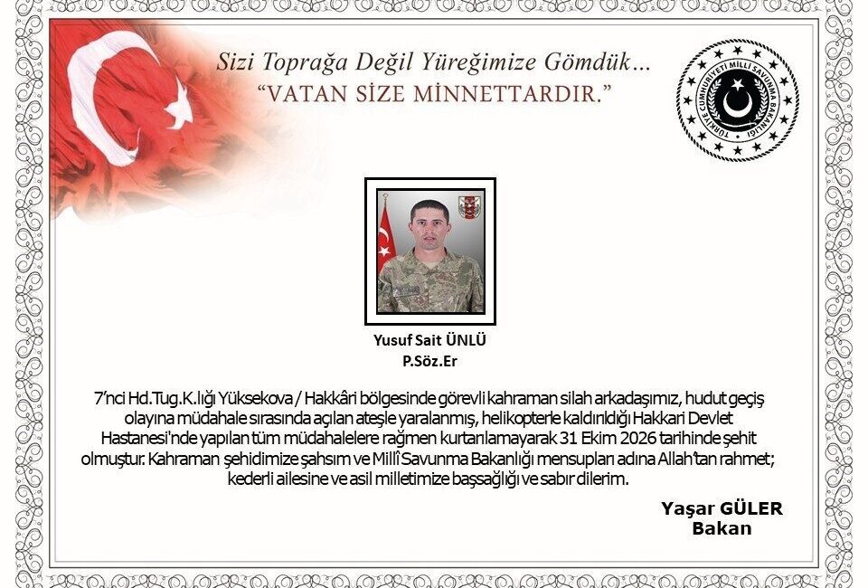 Hakkari Yüksekova’da hudut geçiş olayına müdahale sırasında açılan ateşle yaralanan