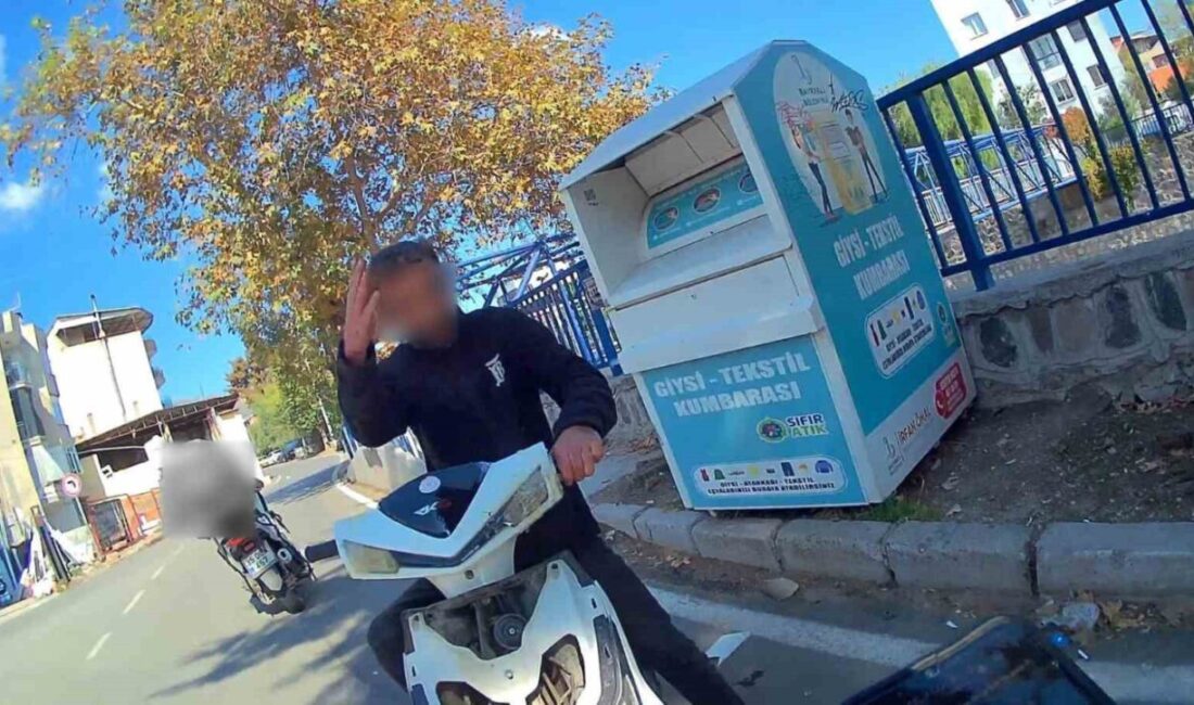 İzmir’in Bayraklı ilçesinde, bir yaya köprüsünden motoruyla hızla yola atlayan