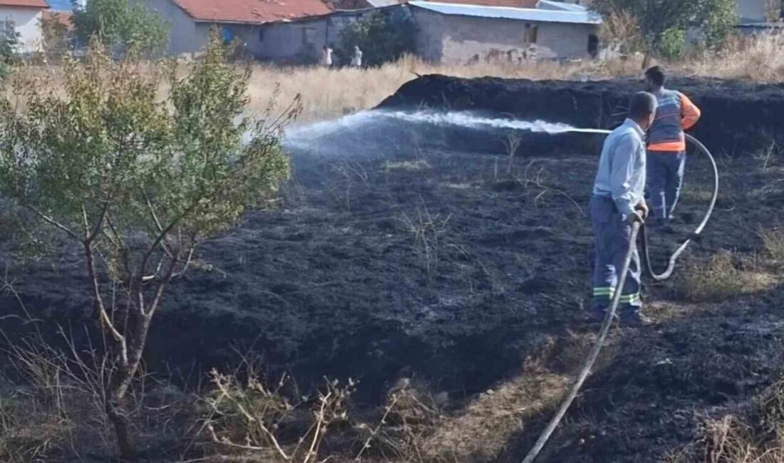 Kütahya’nın Hisarcık ilçesine bağlı Halifeler köyünde çıkan ot yangını, traktöre