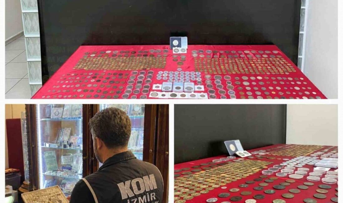 İzmir’in Konak ilçesinde bir iş yerinde gerçekleştirilen operasyonda, tarihi değeri