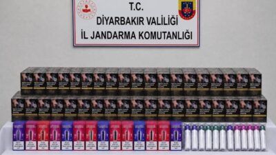 Diyarbakır’da jandarma ekiplerince yapılan çalışmalarda gümrük kaçağı çok sayıda ürün