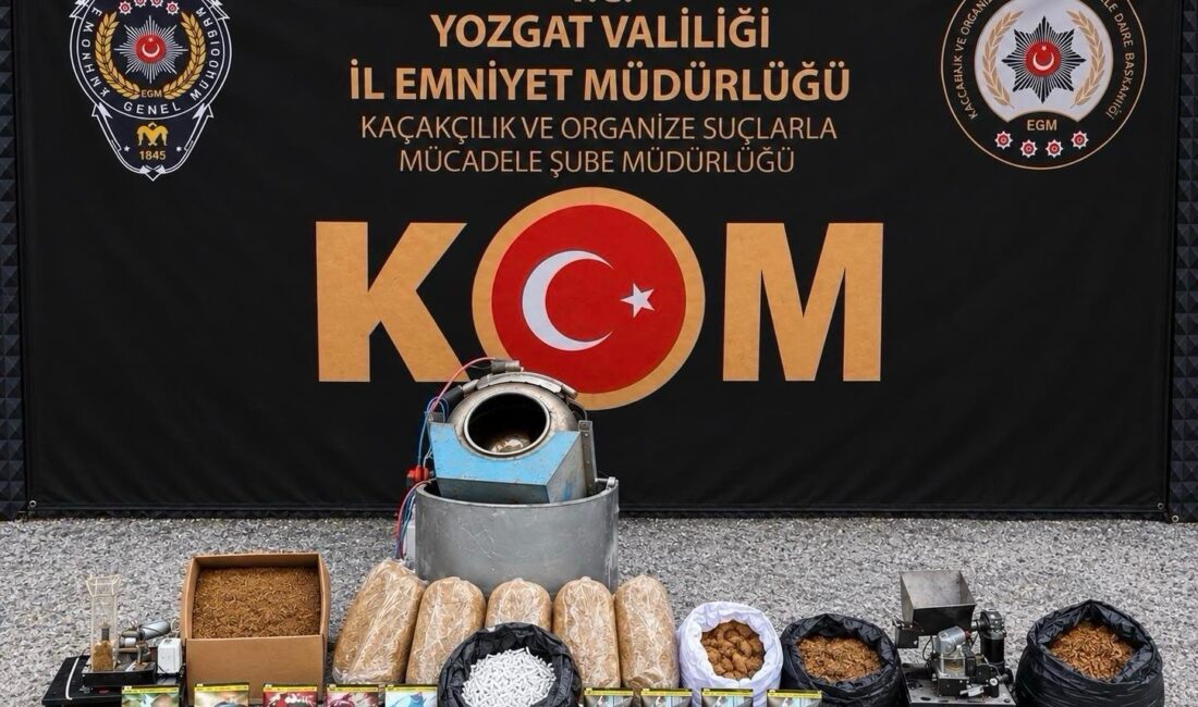 Yozgat İl Emniyet Müdürlüğü ekiplerince il merkezinde düzenlenen kaçakçılık operasyonunda