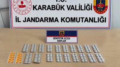 Karabük’te düzenlenen operasyonlarda 230 adet sentetik ecza hapı ele geçirildiği