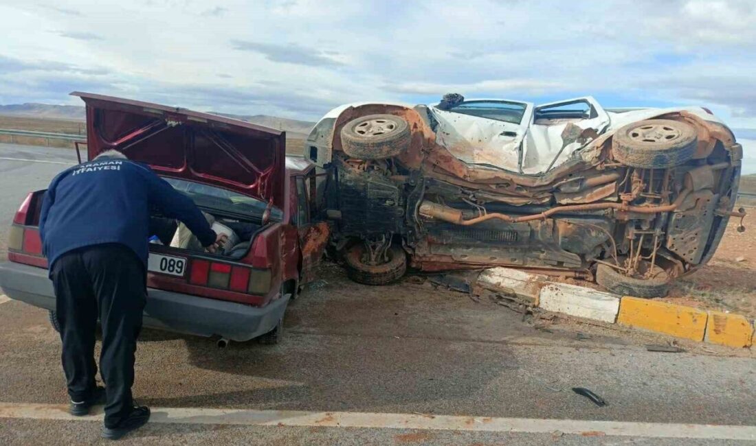 Karaman’da otomobil ile cipin çarpışması sonucu meydana gelen trafik kazasında