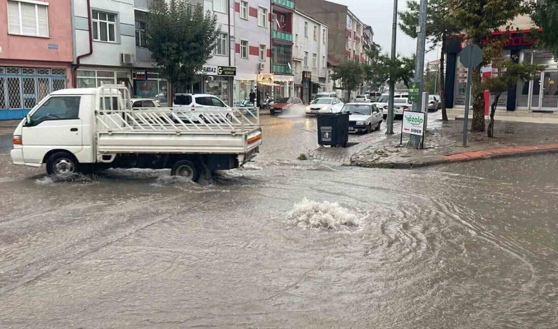 Karaman’da aniden bastıran ve yaklaşık 1 saat süren sağanak yağış