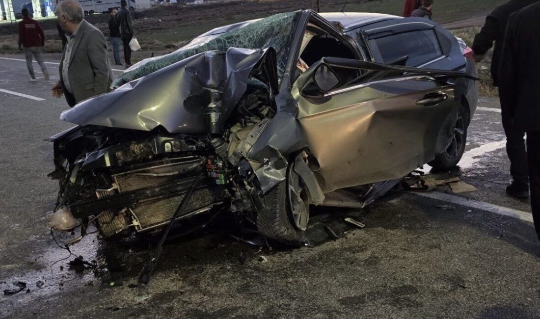 Bingöl’ün Karlıova ilçesi girişinde otomobilin orta refüjdeki direğe çarpması sonucu