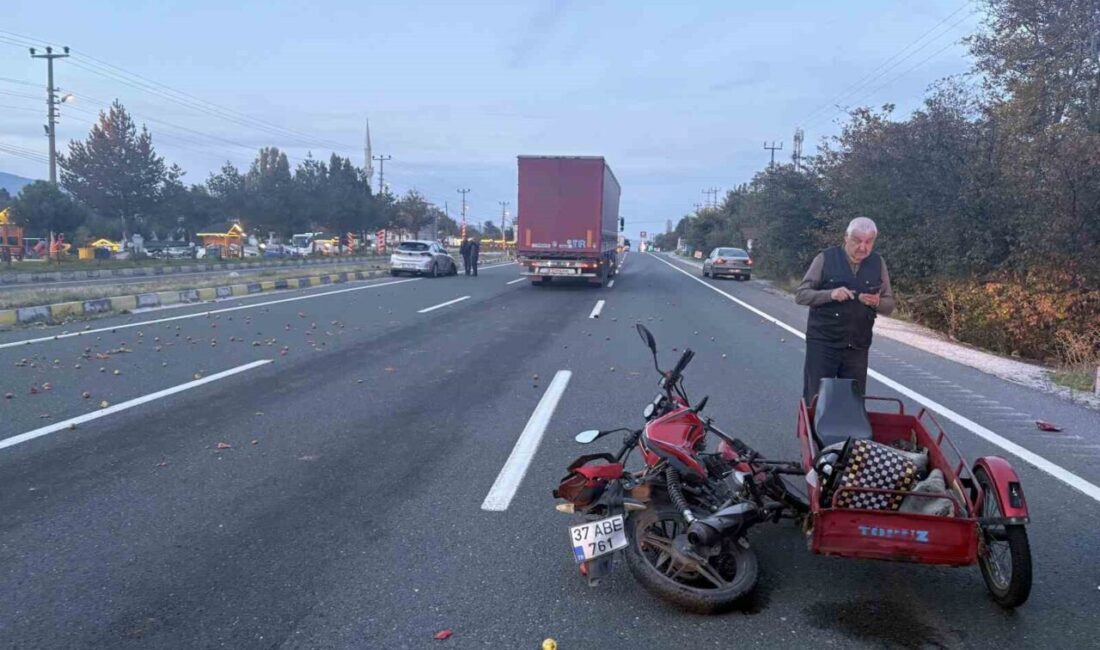 Kastamonu’nun Tosya ilçesinde otomobil ile çarpışan üç tekerlekli motosikletin sürücüsü
