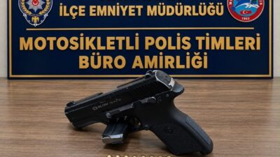 Hatay ilinde polis tarafından yapılan operasyonda, ruhsatsız bir tabanca ve