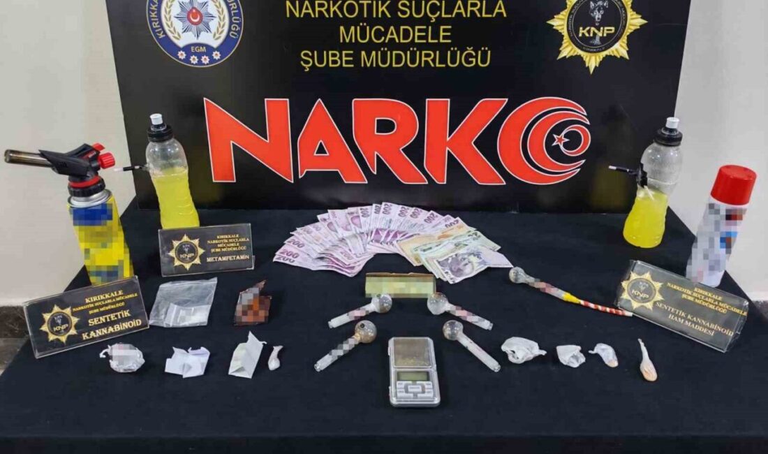 Kırıkkale’de polis ekiplerince düzenlenen operasyonda çeşitli miktarlarda uyuşturucu madde ele