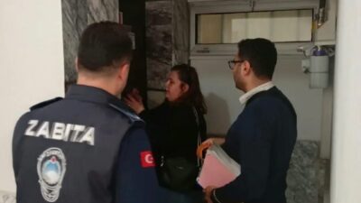 Germencik ilçesinde yapılan denetimlerde eksiklikler tespit edilen ve kırmızı etiket
