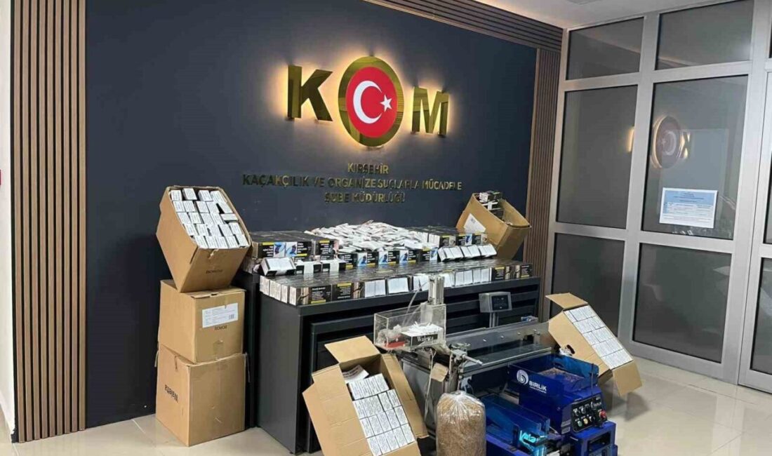 Kırşehir’de polis ekipleri tarafından gerçekleştirilen operasyonda 142 bin 600 makaron