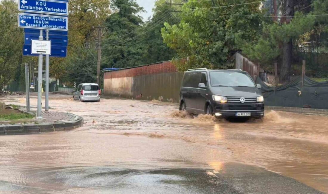 Kocaeli’nin Başiskele ilçesindeki turuncu alarmın ardından meydana gelen şiddetli yağmur