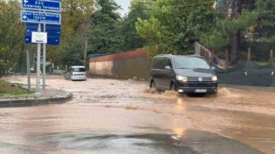 Kocaeli’nin Başiskele ilçesindeki turuncu alarmın ardından meydana gelen şiddetli yağmur