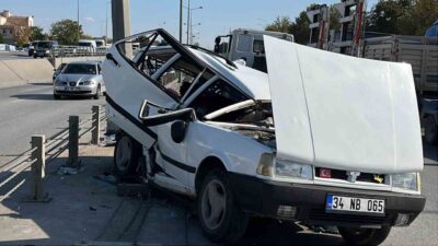 Konya’da meydana gelen trafik kazasında, sürücüsünün kontrolünden çıkan Tofaş marka
