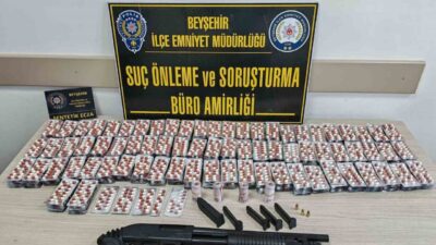 Konya’da gerçekleştirilen polis operasyonunda çok sayıda uyuşturucu madde bulunarak 5