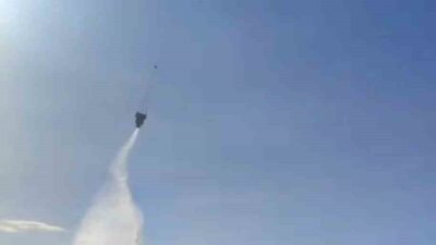 Kütahya’nın Belkavak köyü yakınlarında meydana gelen orman yangını, hava ve