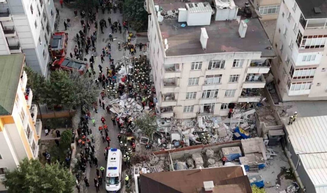 Maltepe’de 7 katlı bir binanın 3 katında meydana gelen çökme