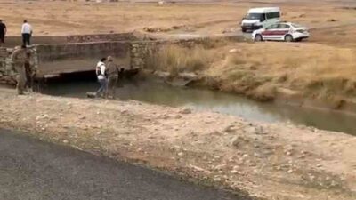 Mardin’in Nusaybin ilçesinde otomobilin yol kenarındaki su kanalına düşmesi sonucu