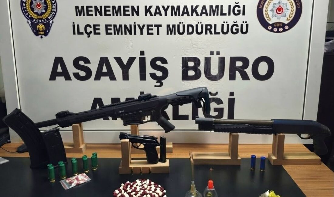 Menemen ilçesinde uyuşturucu madde suçlarıyla mücadele kapsamında düzenlenen ortak operasyonda