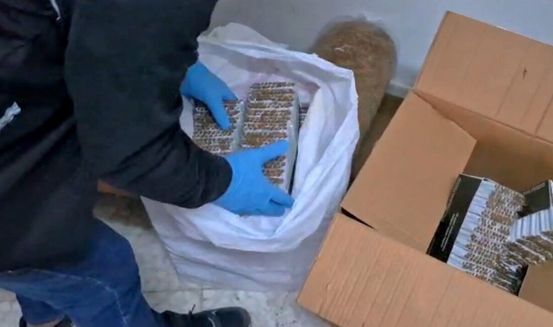Mersin merkezli 3 ilde tütün ürünleri kaçakçılığına yönelik gerçekleştirilen operasyonda