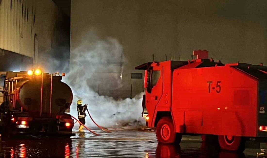 Mersin’in merkez Akdeniz ilçesinde tütün ve fide depolanan antrepoda yıldırım