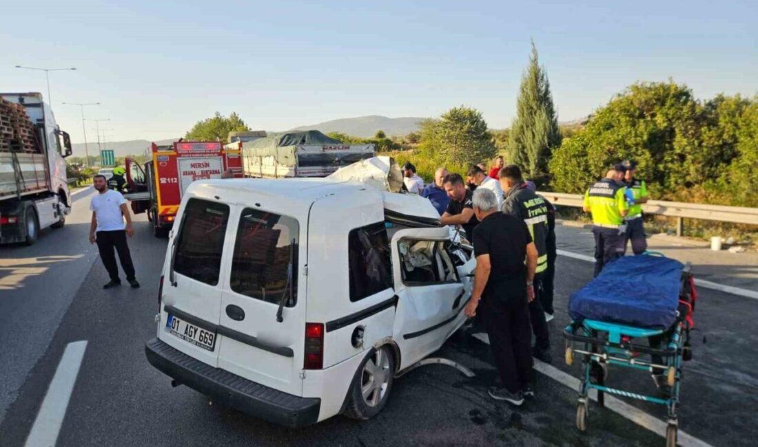 Mersin’de meydana gelen trafik kazasında, hafif ticari aracın çekiciye arkadan