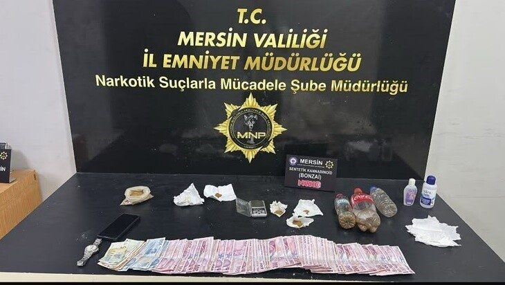 Mersin’de jandarma ve polisin yaptığı çalışmalarda 2 kilo 900 gram