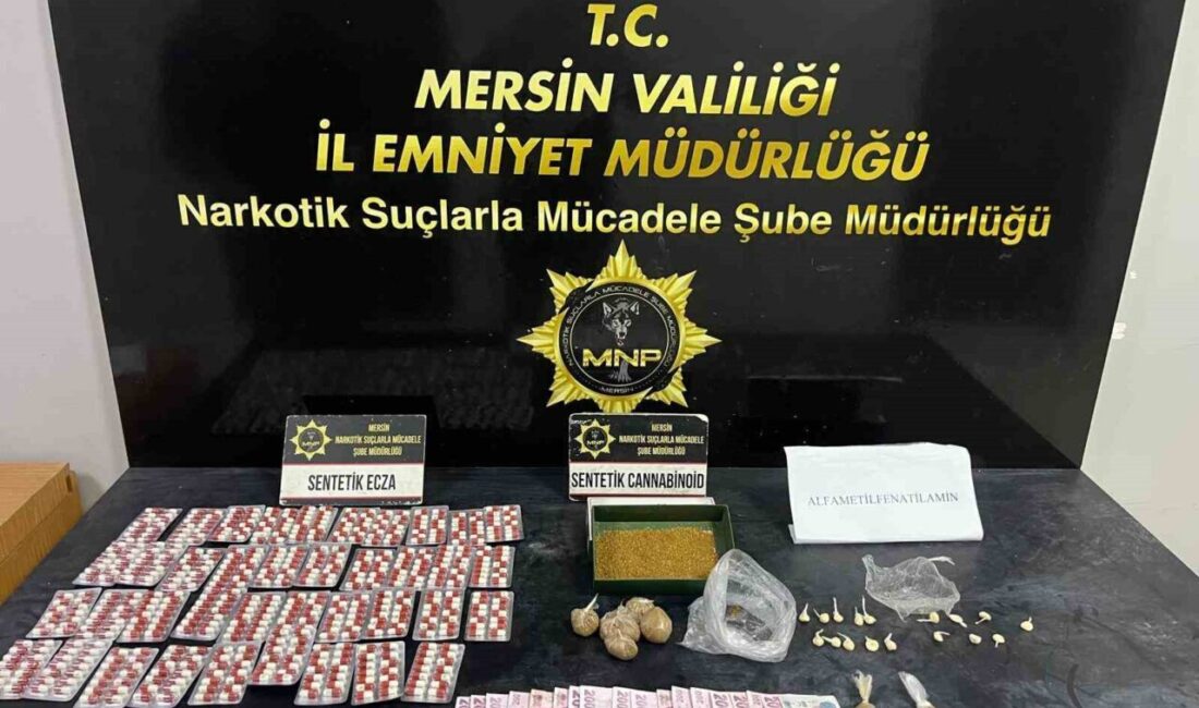 Mersin’de, Narkotik Suçlarla Mücadele Şube Müdürlüğü ekipleri tarafından gerçekleştirilen operasyonlarda,