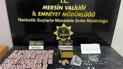 Mersin’de, Narkotik Suçlarla Mücadele Şube Müdürlüğü ekipleri tarafından gerçekleştirilen operasyonlarda,