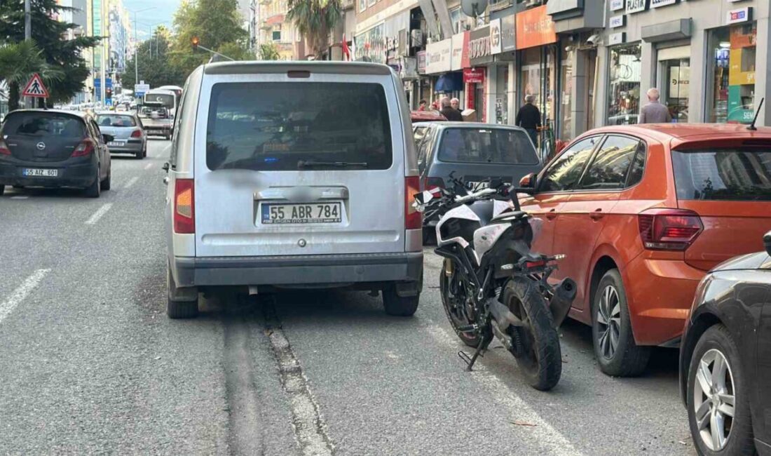 Samsun’da, bir motosikletin hafif ticari bir araca çarpması sonucu meydana