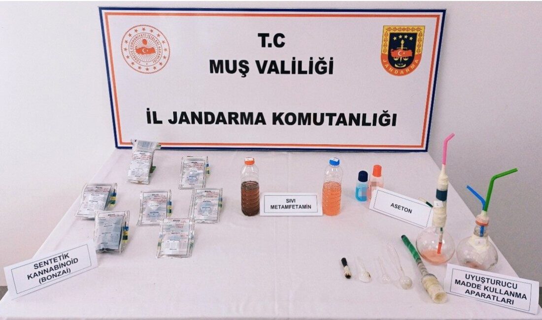 Muş’ta jandarma ekipleri tarafından gerçekleştirilen operasyonda uyuşturucu madde imal ve