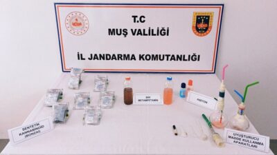 Muş’ta jandarma ekipleri tarafından gerçekleştirilen operasyonda uyuşturucu madde imal ve