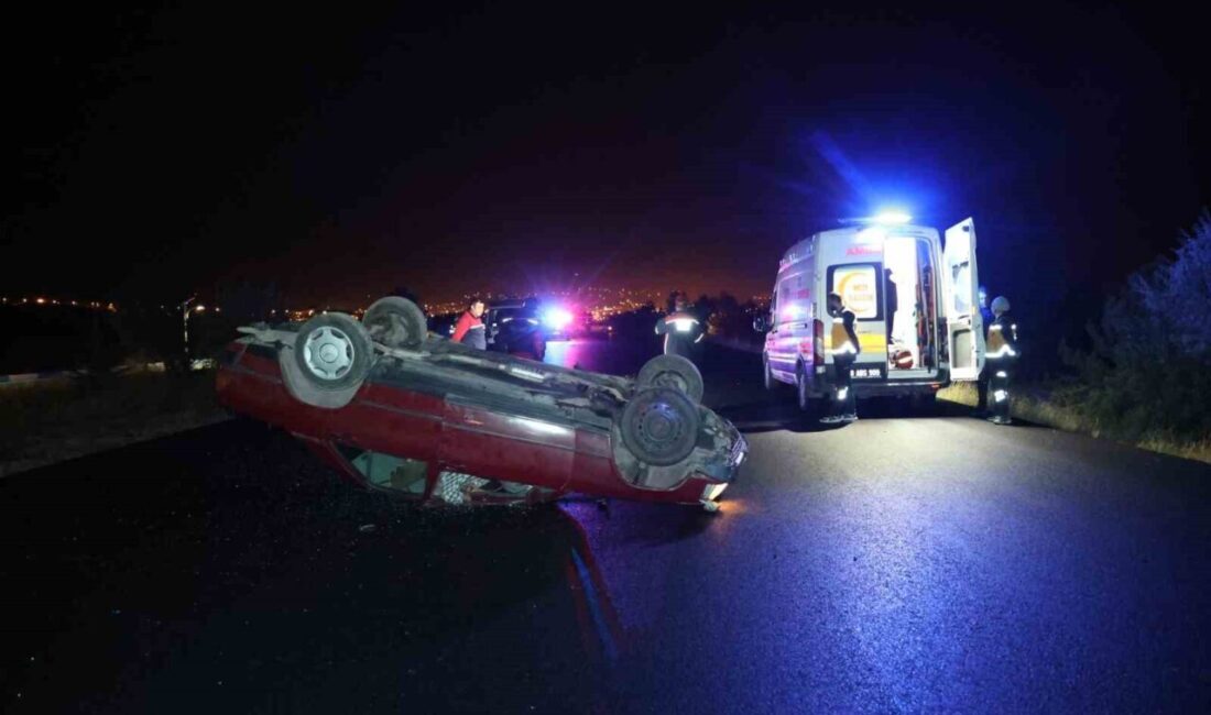 Nevşehir’de meydana gelen trafik kazasında, kontrolden çıkarak takla atan bir