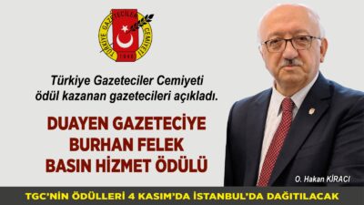 Türkiye Gazeteciler Cemiyeti (TGC) tarafından Türk basınının simge isimlerinden “Şeyhül