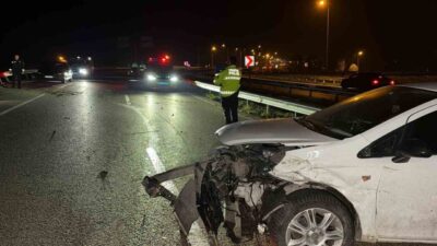 Düzce’de meydana gelen bir trafik kazasında sürücü direksiyon hakimiyetini kaybederek
