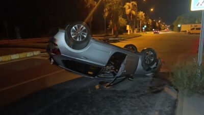 Side’da meydana gelen olayda otomobili takla atan sürücü, 262 promil