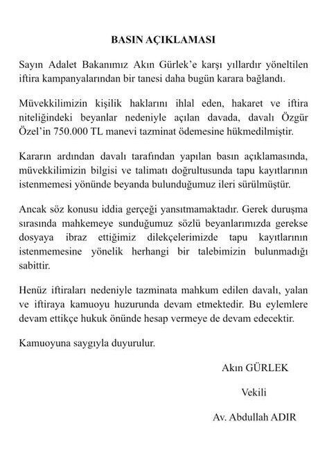 Adalet Bakanı Akın Gürlek’in avukatı, Yeni Parti Genel Başkanı Özgür